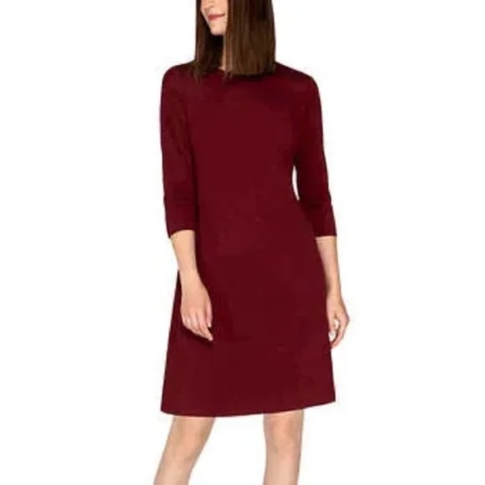 Rachel Rachel Roy Knit 3/4 Sleeve Dress in Burgundy Bordeaux Red Purple Size 4